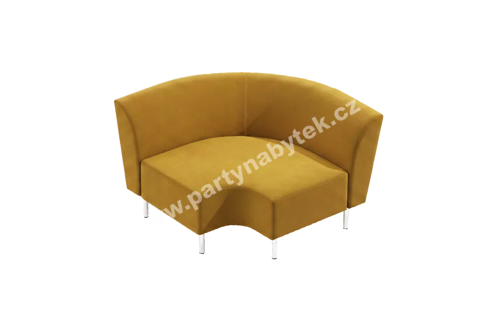 Pohovka Loop sedák rohový 90°, žlutý
