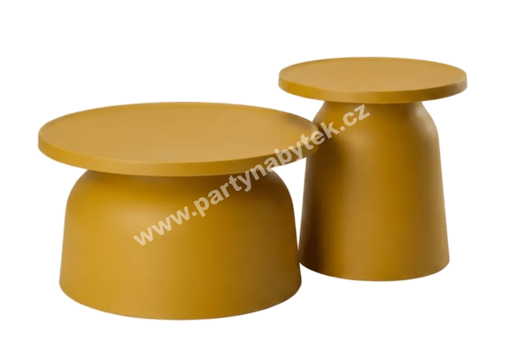 Stolky Otto 2 ks/set hořčicové kulaté pr. 47