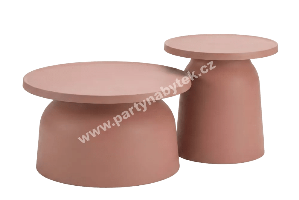 Stolky Otto 2 ks/set růžové kulaté pr. 47